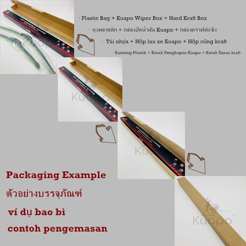 Kuapo ชุด3ชิ้น ใบปัดน้ำฝน ฮอนด้า แจ๊ส/ฟิต Honda Jazz / Fit ที่ปัดน้ำฝน กระจก (ด้านหน้า+ด้านหลั) รถยนต์ ฮอนด้าแจ๊ส/ฟิต GD GE GF GK GH GP - รูปที่ 4