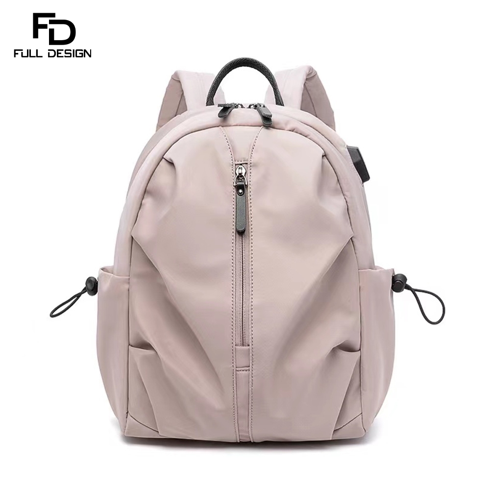 FULL DESIGN กระเป๋าเป้ใส่แล็ปท็อปสำหรับสุภาพสตรี 14 นิ้ว กระเป๋าเป้เดินทางไนลอนกันน้ำ