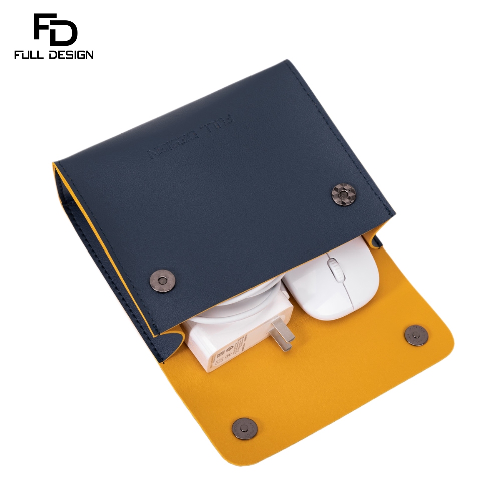 FULL DESIGN กระเป๋าจัดระเบียบอุปกรณ์อิเล็กทรอนิกส์ กันน้ํา สีดํา สําหรับสายเคเบิล โทรศัพท์มือถือ