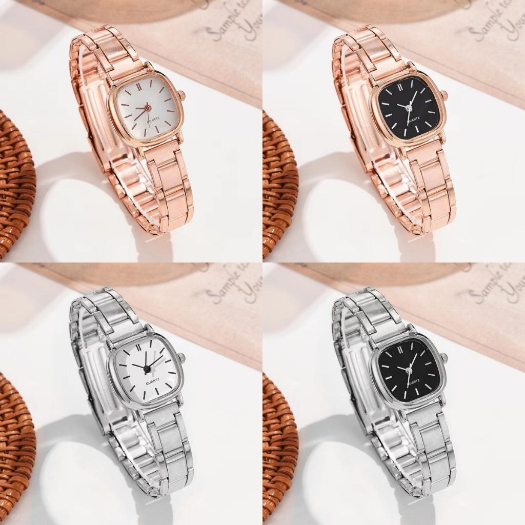 นาฬิกาข้อมือควอตซ์ สายสแตนเลส ขนาดเล็ก แฟชั่นสําหรับผู้หญิง