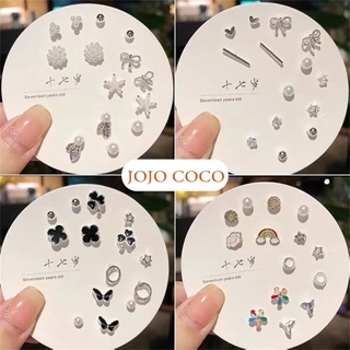 Korean Cute Small Stud Earrings For Women Girls Fashion Ear Jewelry Set