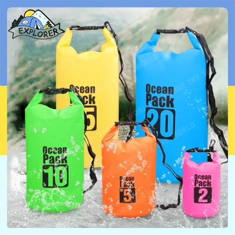 จัดส่งจากกรุงเทพ 5L/15L/20L กระเป๋ากันน้ำ ถุงกันน้ำ ถุงทะเล ชายหาด Ocean Pack Travel Waterproof Bag