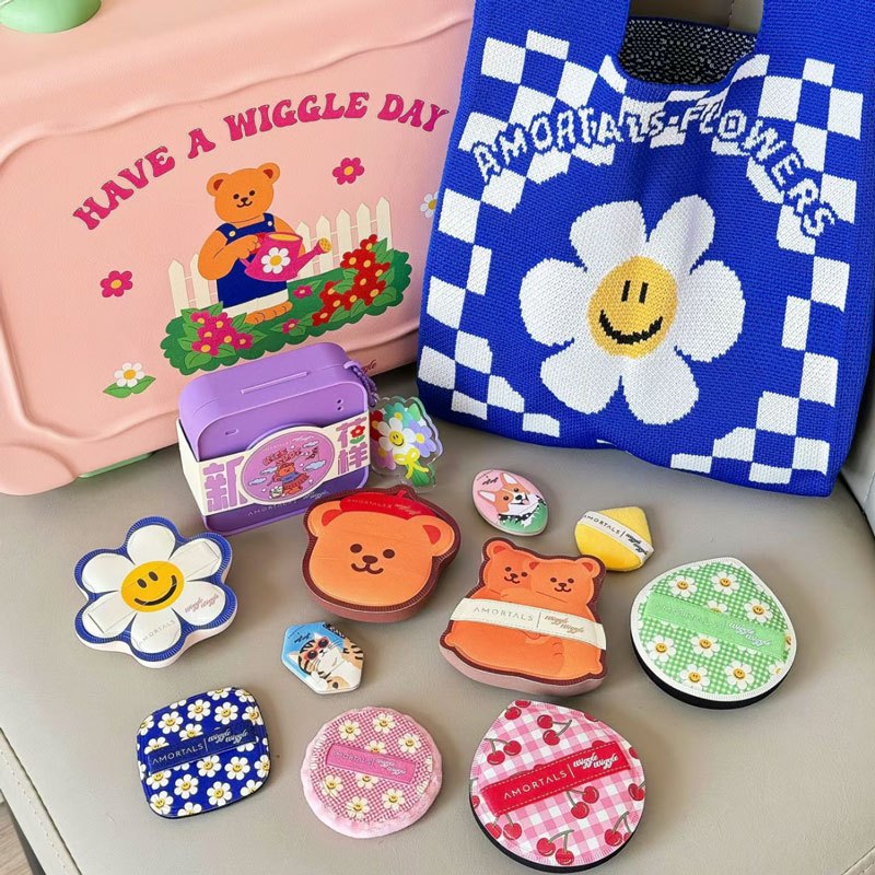 Mo Ermao/wiggle Ermu Grape Co-Branded จริงๆหลายรูปแบบพัฟครอบครัวกระเป๋า Air Cushion Puff ไม่มีแป้ง Fixing แต่งหน้าเปียกแห้งใช้คู่ AMORTALS