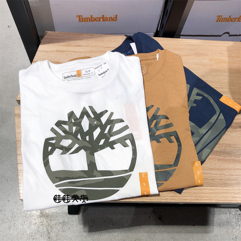 Timber 's Men 's and Women 's Tree Round Logo Casual Round Neck Short Sleeve T-shirt