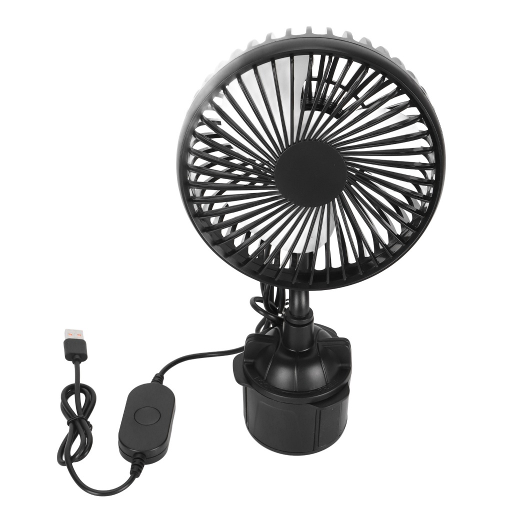 Concon USB Car Fan Cooling Portable Air Circulation 3 Speeds Adjustable with Flexible Gooseneck for RVs Trucks