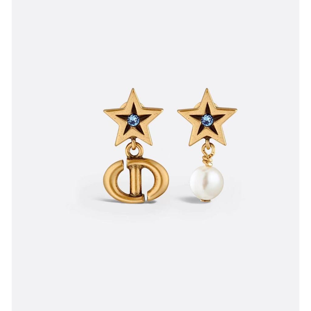 ต่างหูอสมมาตรสีทองแดงย้อนยุครักต่างหูจี้มุก rhinestone มุก
