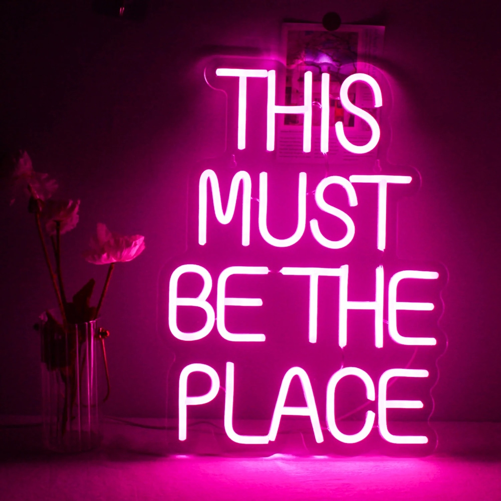 This Must Be The Place Neon Sign LED Room Wall Decor USB Powered อะคริลิคพร้อมสวิตช์สําหรับ Party Bar Club Art Decor Shop Sign