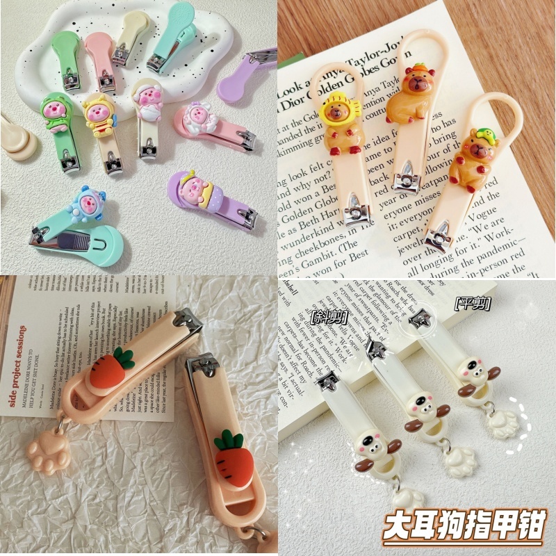น่ารักการ์ตูนสแตนเลสกรรไกรตัดเล็บ Capybara Manicure Trimmer เครื่องตัดเล็บพวงกุญแจ 1 ชิ้น