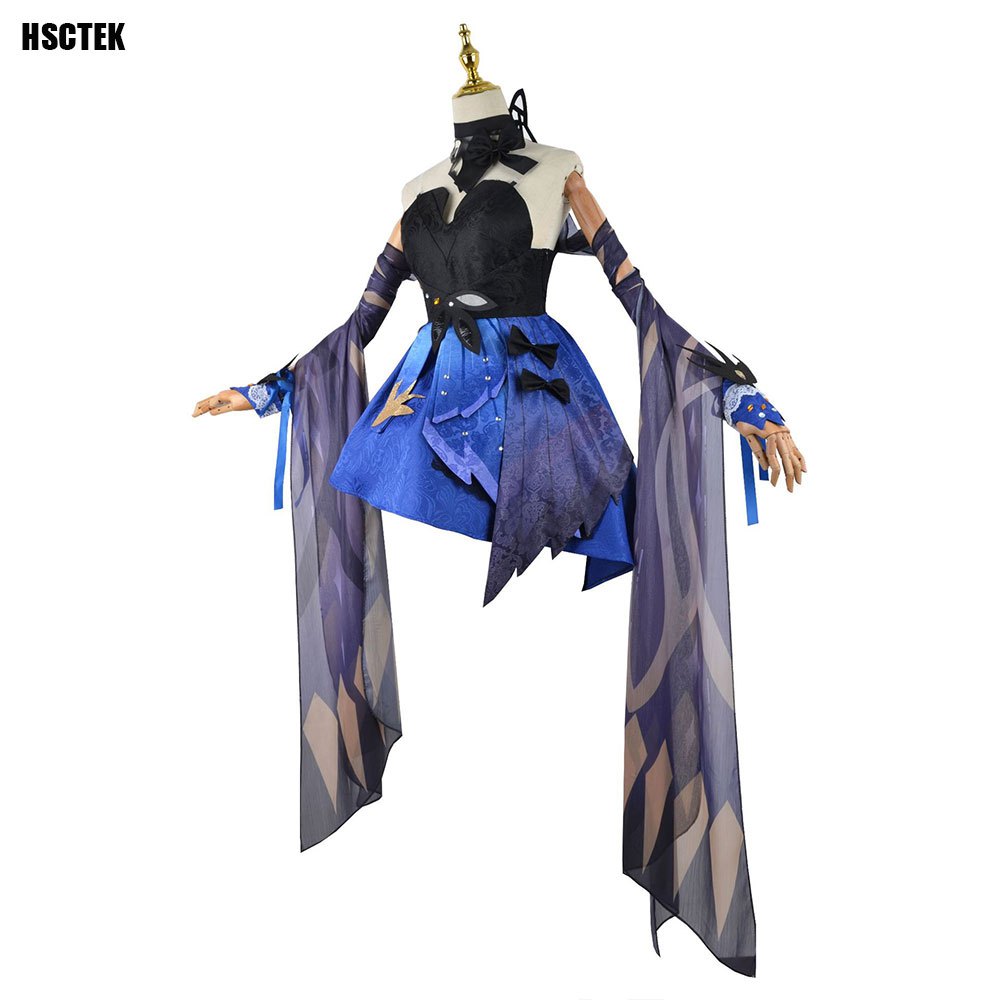 Game Genshin Impact Keqing Opulent Splendor Cosplay คอสเพลย์ ชุดอนิเมะ ชุดฮาโลวีน Keqing วิกผม วิกผม