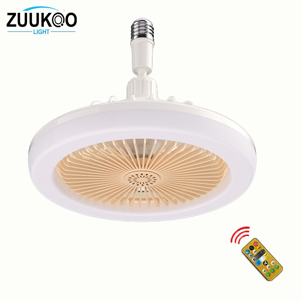 Zuuko พัดลมโคมไฟ พัดลม E27 โคมไฟเพดาน LED 30W พัดลมติดเพดาน พร้อมหลอดไฟ