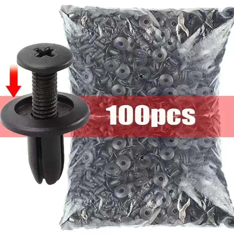 กันชน Fender คลิป Rivet Fasteners สีดําสําหรับ Toyota Kia Nissan Ford Focus Yamaha 10 ชิ้น