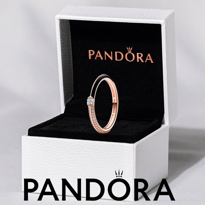 แหวนเงินสเตอร์ลิง S925 ของแท้ 100% จาก PANDORA ที่เข้าคู่กับแหวนคู่ Pandora ME Pavé & Black