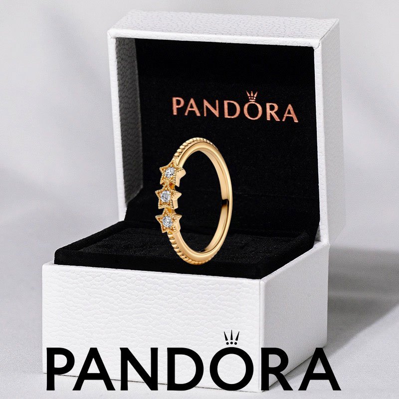 แหวนเงินสเตอร์ลิง S925 ของแท้ 100% จาก PANDORA จับคู่กับแหวนดาวสวรรค์