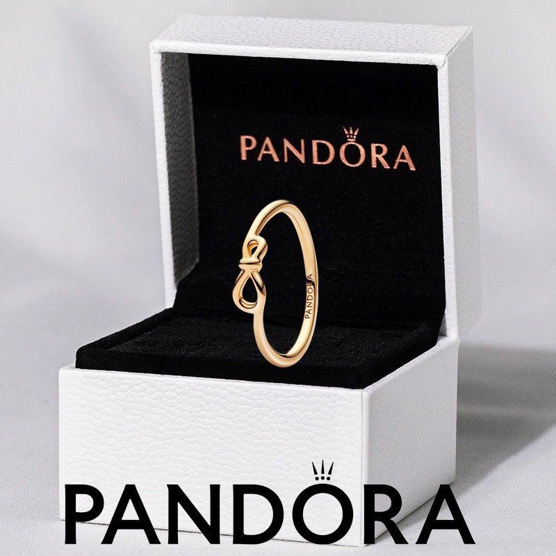 แหวนเงินสเตอร์ลิง S925 ของแท้ 100% จาก PANDORA จับคู่กับแหวน Infinity Knot
