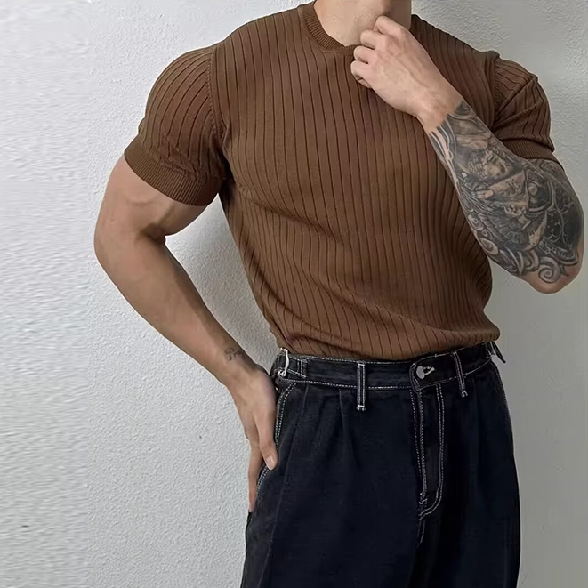 MulticolorSimpleธรรมดารอบคอเสื้อยืดสําหรับชายฤดูร้อนBreathable Slimแขนสั้นtshirtสําหรับชายretroอเนกประสงค์กีฬาแขนสั้นm-2xl