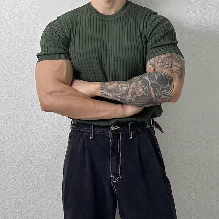 MulticolorSimpleธรรมดารอบคอเสื้อยืดสําหรับชายฤดูร้อนBreathable Slimแขนสั้นtshirtสําหรับชายretroอเนกประสงค์กีฬาแขนสั้นm-2xl