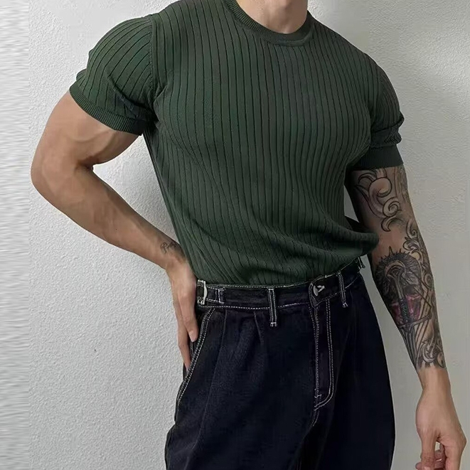 MulticolorSimpleธรรมดารอบคอเสื้อยืดสําหรับชายฤดูร้อนBreathable Slimแขนสั้นtshirtสําหรับชายretroอเนกประสงค์กีฬาแขนสั้นm-2xl