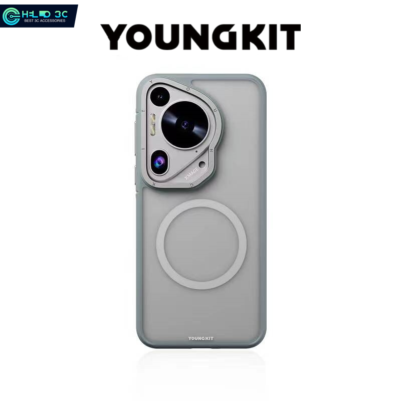 Youngkit Rock Sand น้ำค้างแข็ง เคสแม่เหล็ก เข้ากันได้กับ Huawei Pura 70 เกรดทหารลดลงและความต้านทานรอยขีดข่วน เคส Huawei Pura 70 Ultra