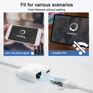 อะแดปเตอร์อีเธอร์เน็ต USB C ถึง RJ45 100Mbps LAN สายเคเบิลเครือข่ายสําหรับโทรศัพท์มือถือแล็ปท็อปแท็บเล็ต Type C การดูแลเครือข่ายพร้อมการชาร์จอย่างรวดเร็ว