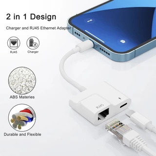 อะแดปเตอร์อีเธอร์เน็ต USB C ถึง RJ45 100Mbps LAN สายเคเบิลเครือข่ายสําหรับโทรศัพท์มือถือแล็ปท็อปแท็บเล็ต Type C การดูแลเครือข่ายพร้อมการชาร์จอย่างรวดเร็ว