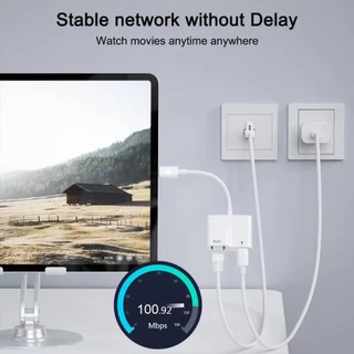 อะแดปเตอร์อีเธอร์เน็ต USB C ถึง RJ45 100Mbps LAN สายเคเบิลเครือข่ายสําหรับโทรศัพท์มือถือแล็ปท็อปแท็บเล็ต Type C การดูแลเครือข่ายพร้อมการชาร์จอย่างรวดเร็ว