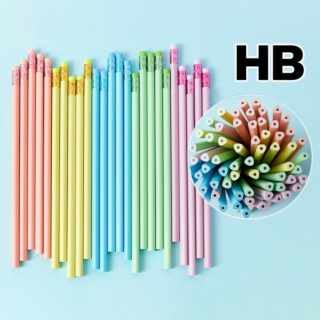 ดินสอไม้ HB สีมาการอง น่ารัก เครื่องเขียน โรงเรียน 1 ชิ้น