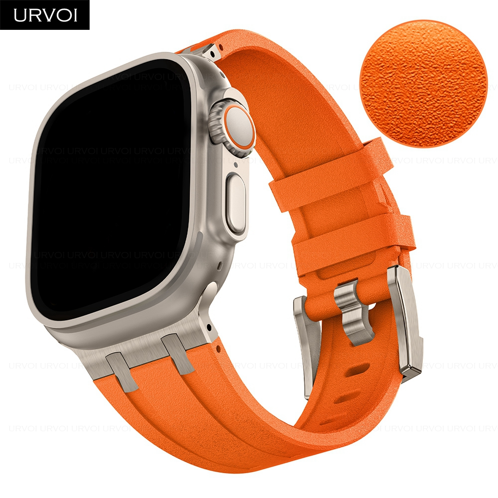 Urvoi Band สําหรับ Apple Watch Ultra 2 1 Series10 9 876 SE 54 AP สายซิลิโคนสําหรับ iWatch ลายหิน breathable design สายรัดข้อมือ