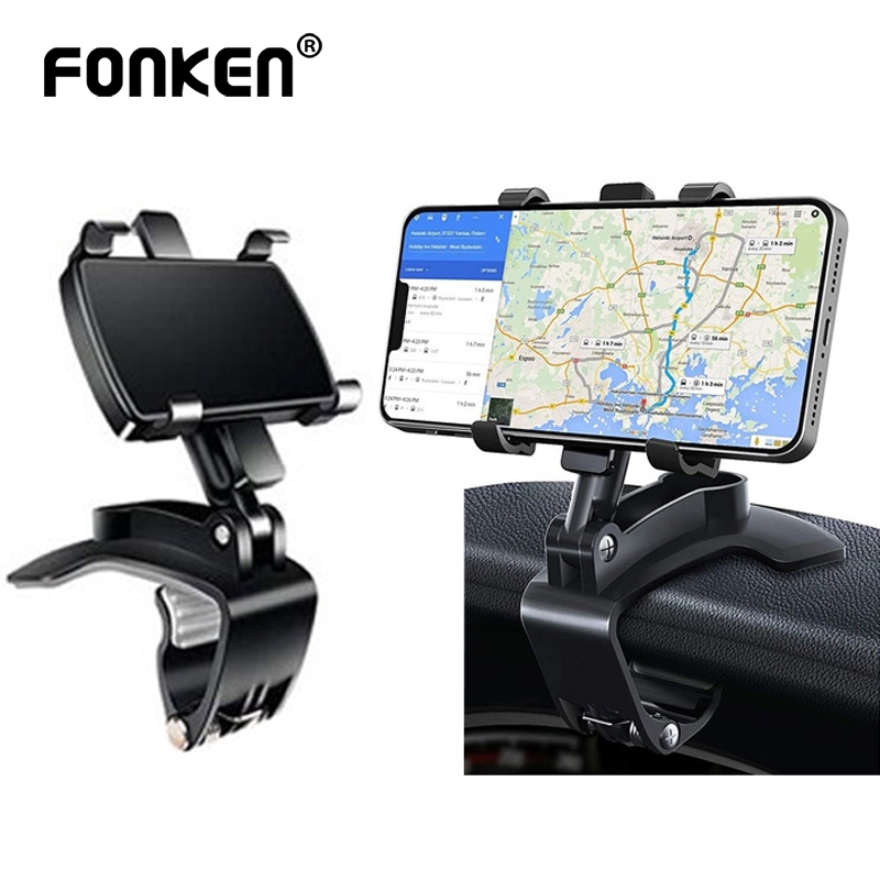FONKEN ที่วางโทรศัพท์ในรถยนต์แบบหมุนได้ 360 ที่ยึดโทรศัพท์มือถือ ที่ยึดคลิปขาตั้ง GPS องศา