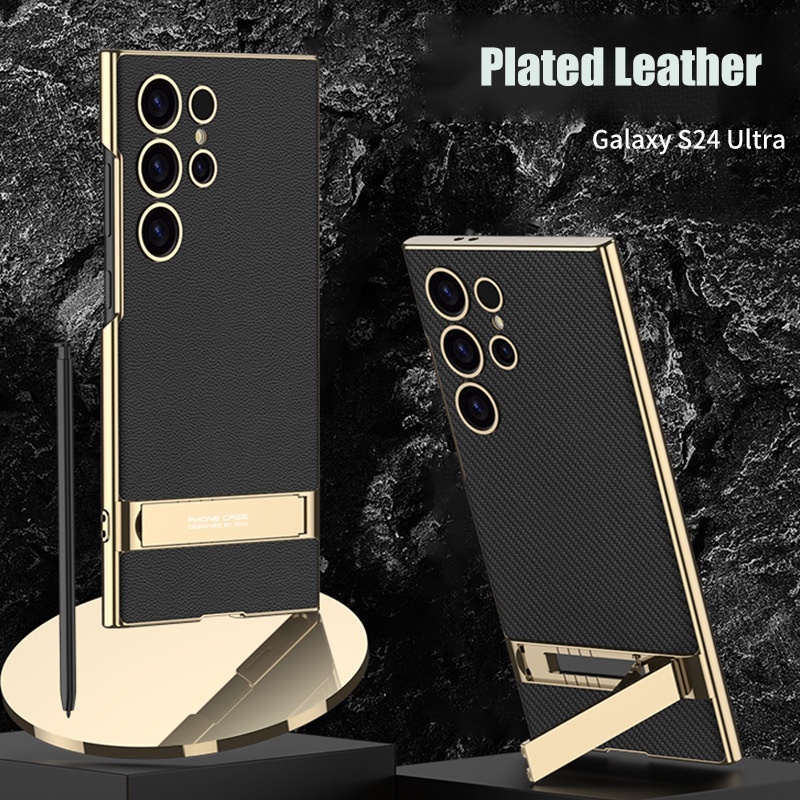 ความงามหรูหรากันชน Retro Vintage สําหรับ Samsung Galaxy S24 Ultra S24U S23U ธุรกิจหนัง S25Ultra S25U