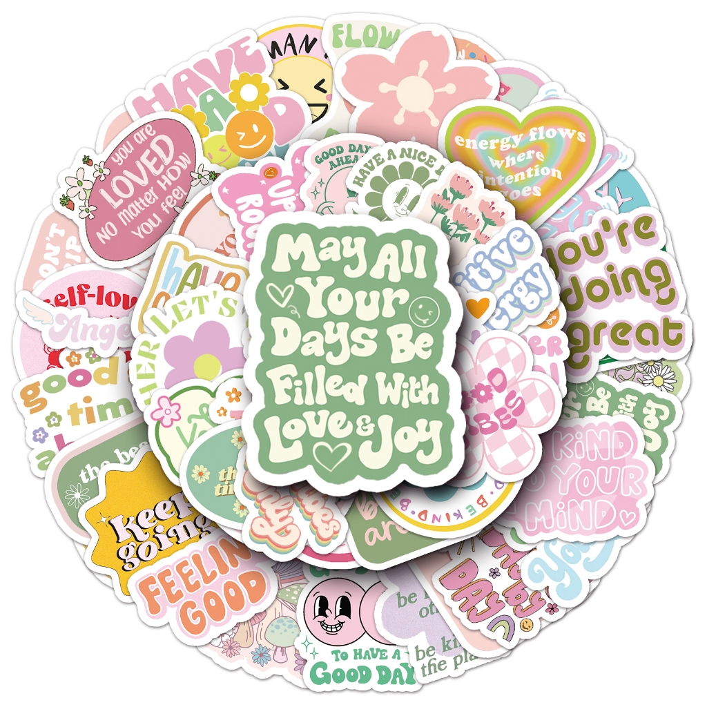 50/10 ชิ้นตลกแรงบันดาลใจภาษาอังกฤษคําแฟชั่นสติกเกอร์กันน้ําสําหรับโทรศัพท์แล็ปท็อปสเก็ตบอร์ดสร้างสรรค์กราฟฟิตีรถมอเตอร์สติ๊กเกอ - รูปที่ 2