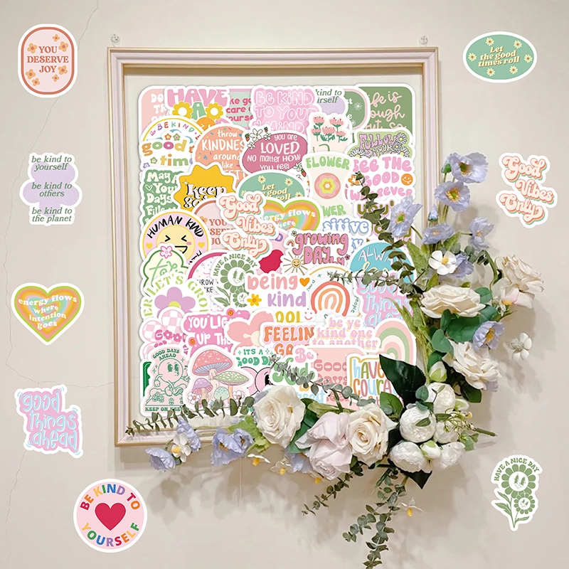 50/10 ชิ้นตลกแรงบันดาลใจภาษาอังกฤษคําแฟชั่นสติกเกอร์กันน้ําสําหรับโทรศัพท์แล็ปท็อปสเก็ตบอร์ดสร้างสรรค์กราฟฟิตีรถมอเตอร์สติ๊กเกอ - รูปที่ 5