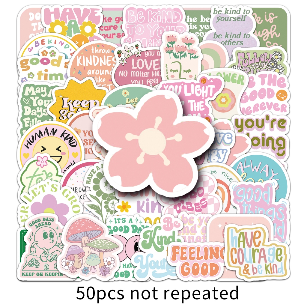 50/10 ชิ้นตลกแรงบันดาลใจภาษาอังกฤษคําแฟชั่นสติกเกอร์กันน้ําสําหรับโทรศัพท์แล็ปท็อปสเก็ตบอร์ดสร้างสรรค์กราฟฟิตีรถมอเตอร์สติ๊กเกอ - รูปที่ 4