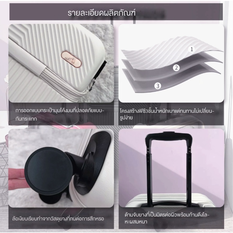 【สต็อกไทยพร้อมส่ง】TRAVELCUL กระเป๋าล้อลาก 20/24/26 นิ้วกระเป๋าอเนกประสงค์ช่องเสียบ USB ชาร์จ + การออกแบบเปิดด้านหน้าหยิบและวางสิ่งของได้สะดวกยิ่งขึ้น