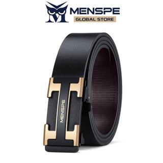 MENSPEเข็มขัด หนังวัวแท้ สองชั้น หัวเข็มขัดอัตโนมัติ หรูหรา …
