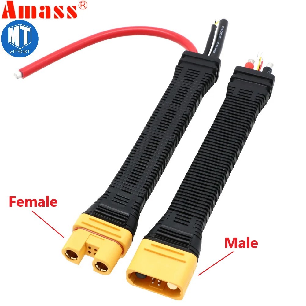 Amass AS150U ยี่ห้อใหม่ Anti-flame พร้อมสัญญาณ Pin แหวนกันน้ําปลั๊กยาวซิลิโคนสายไฟแขนป้องกันสําหรับ RC เครื่องบิน RC รถ FPV