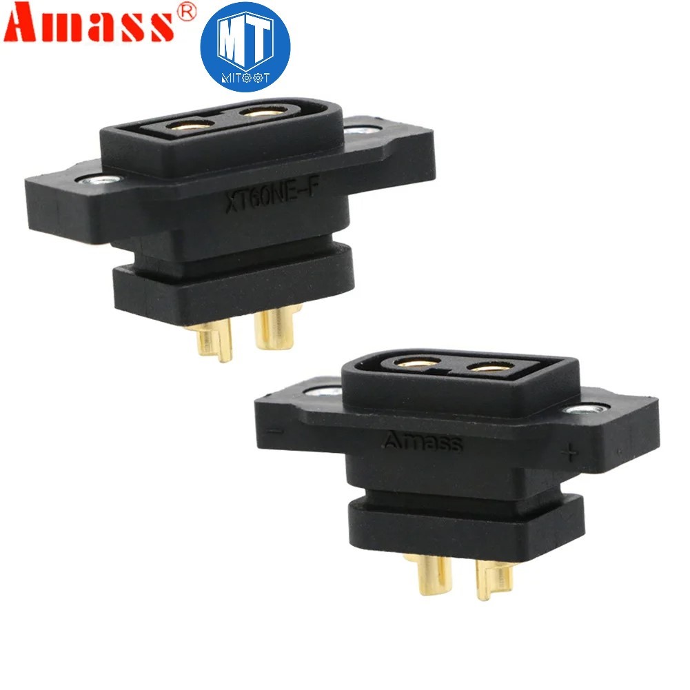 5pcs Amass XT60NE-F หญิงแบตเตอรี ่ Connector Fixable High Current Gold Plated Plugs สําหรับ Rc Drone
