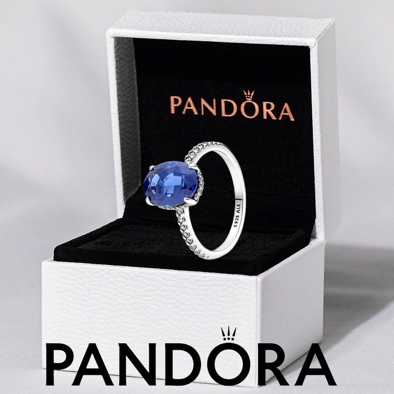 แหวนเงินสเตอร์ลิง S925 ของแท้ 100% จาก PANDORA จับคู่กับแหวน Halo ที่เปล่งประกาย