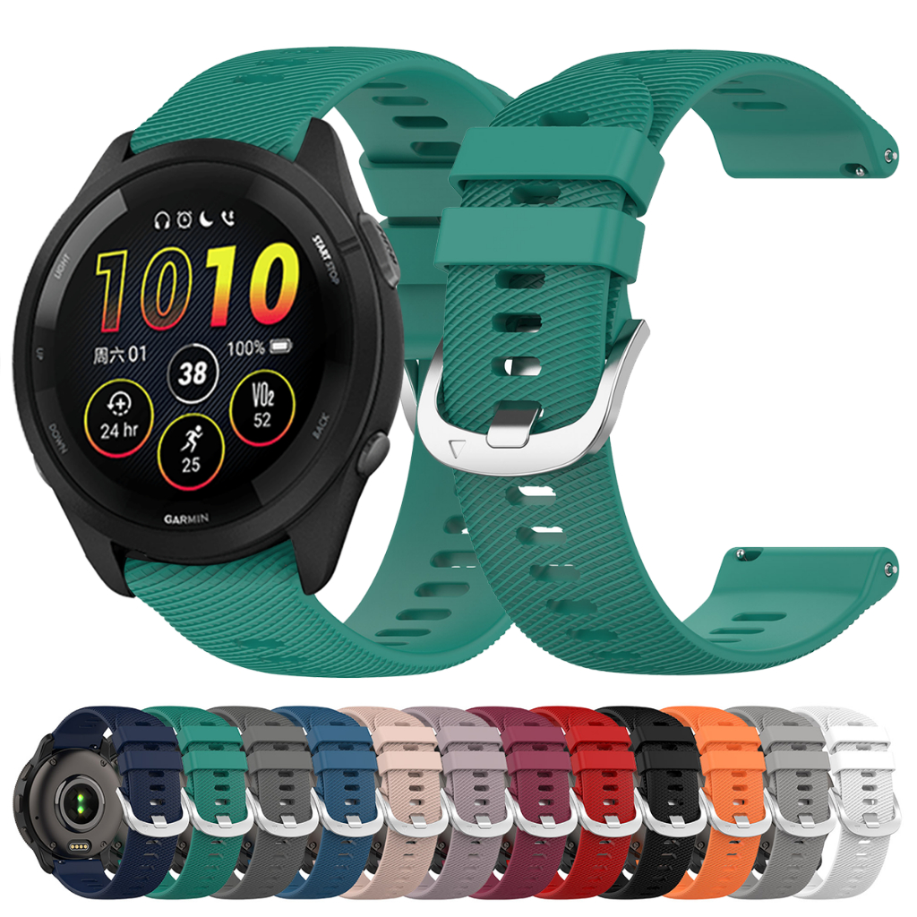 สําหรับผู้เบิกทาง Garmin 265 265S 255S 745 vivomove เทรนด์ Venu SQ 2 plus vivoactive 3 4 สาย smartwatch หัวเข็มขัดเงินสร้อยข้อมือสายรัด
