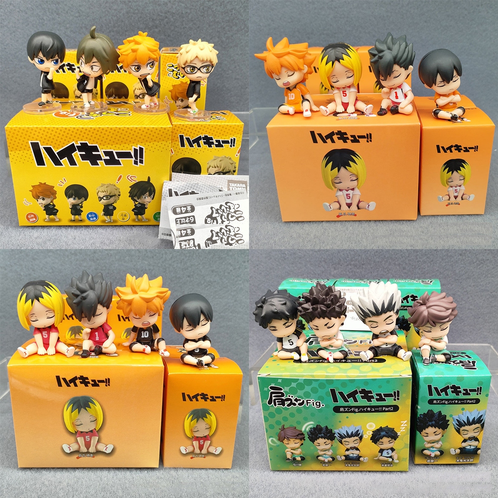 4ชิ้น/เซ็ต อนิเมะ ไฮคิว!! รูป Hinata Shoyo Tobio Kageyama Bokuto Kotaro Akashi Keiji Oikawa Tooru Iwaizumi Hajime รุ่น Q PVC ตัวเลขการกระทําตุ๊กตาของเล่น