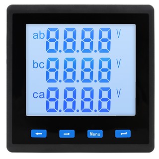 RS485 400V สามเฟส LCD มัลติฟังก์ชั่นจอแสดงผลดิจิตอลแรงดันไฟฟ้า Ampere วัตต์พลังงานเครื่องวัดความถี่