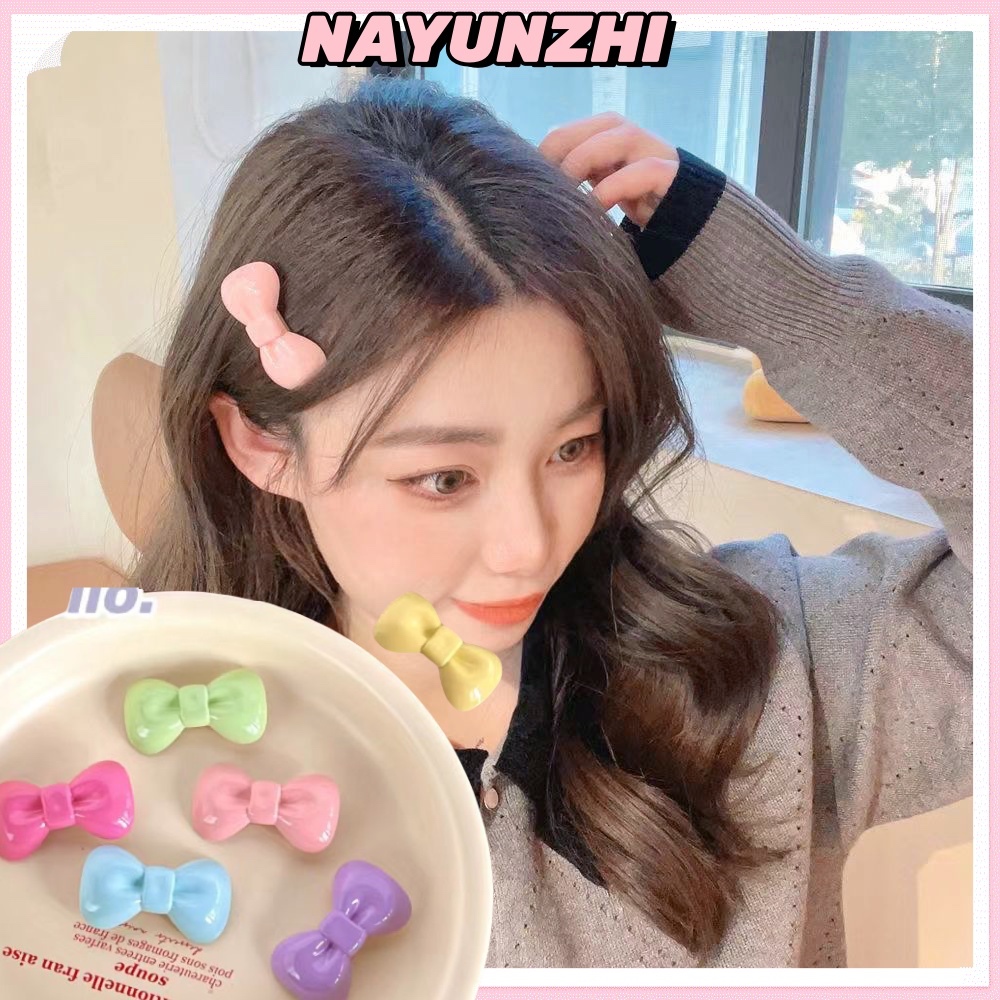 1 บาท กิ๊บติดผม กิ๊บติดผม ประดับโบว์น่ารัก สีสันสดใส สไตล์เกาหลี NAYUNZHI.th