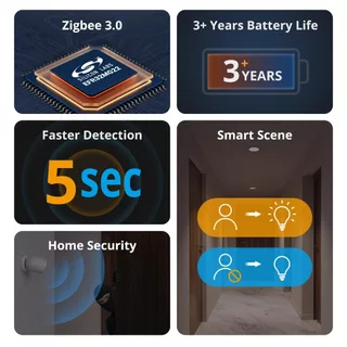 Sonoff SNZB-03P ZigBee Motion Sensor สมาร์ทการตรวจจับแสง Motion Trigger Alarm ทํางานร่วมกับ ZB Bridge ผ่าน eWeLink APP Alexa Google