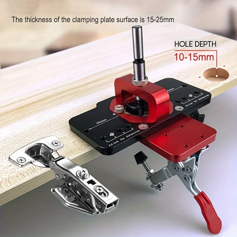 35mm Hinge Jig Drilling Hole Puncher Hinge Boring Dowel Jig Woodworking Dowel Cabinet Jig Drill Guide Locator for Door Concealed