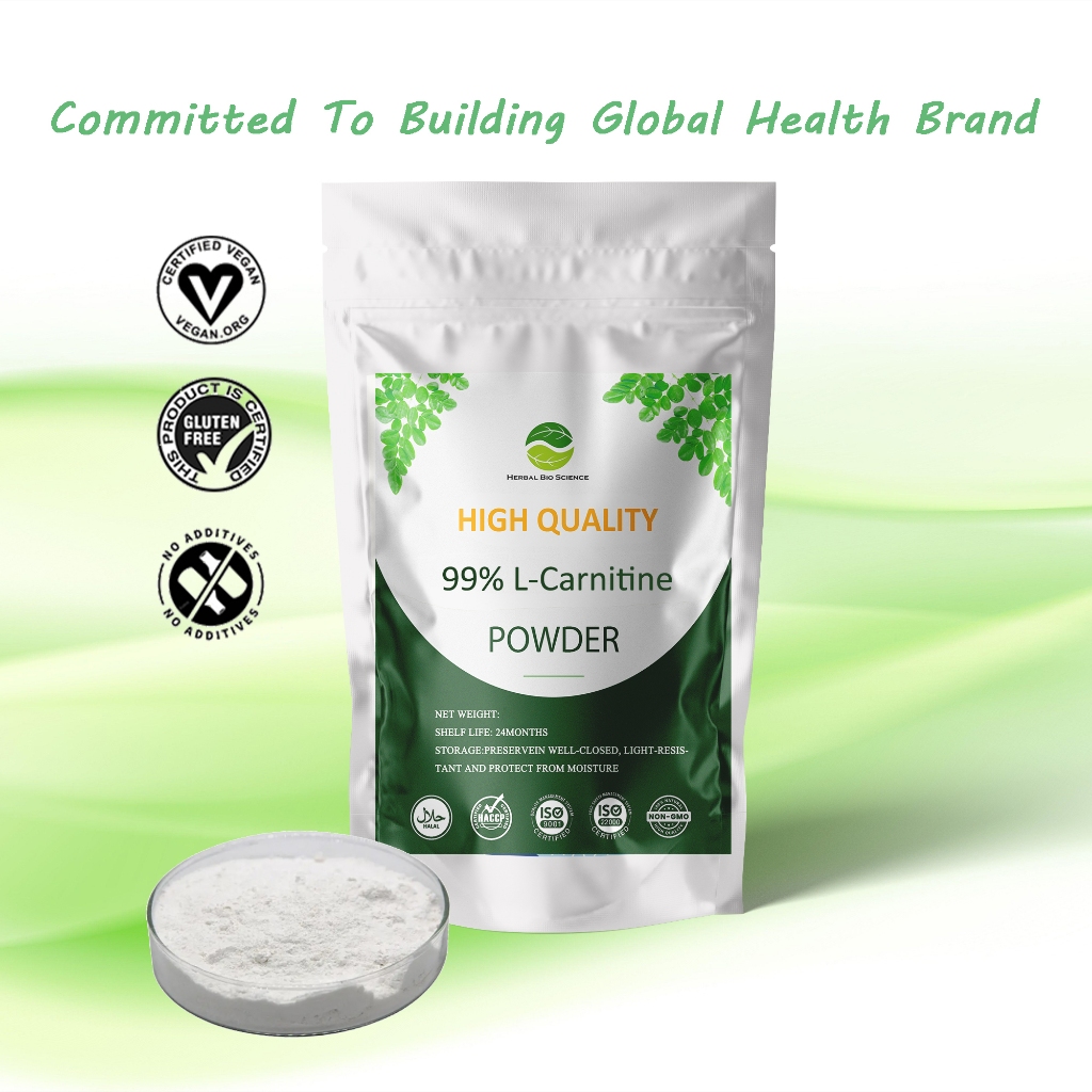 คุณภาพสูง99% L-carnitine /ช่วยควบคุมไขมันในร่างกาย/ออกกําลังกายและอาหารเสริมสร้างร่างกาย/ปราศจากกลูเตนไม่มีสารปรุงแต่ง