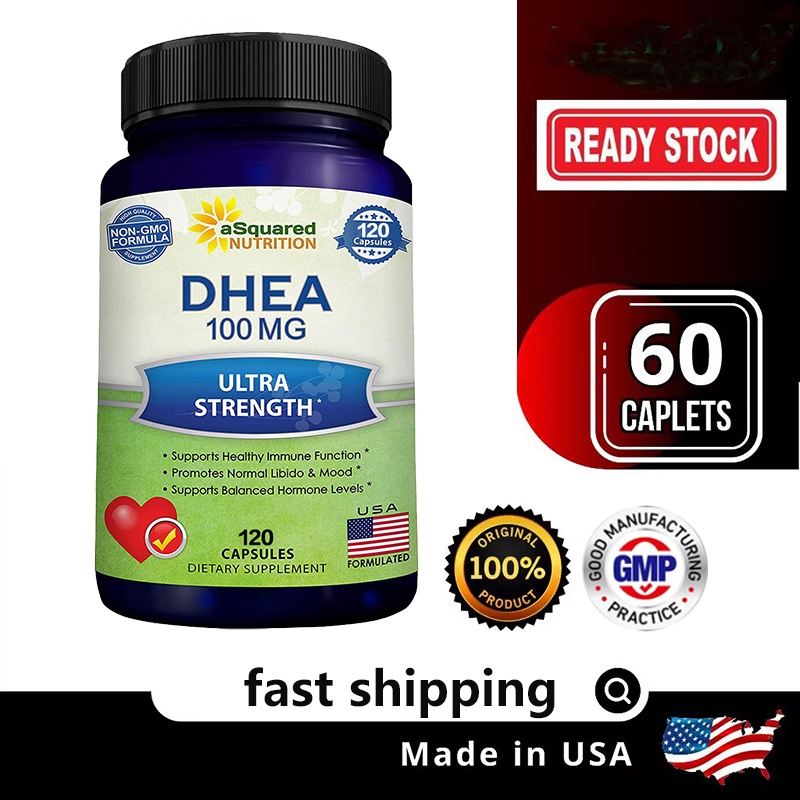 DHEA ดีเอชอีเอ 100 mg ชะลอวัย ลดอาการวัยทอง ปรับสมดุลฮอร์โมน 120 Capsules