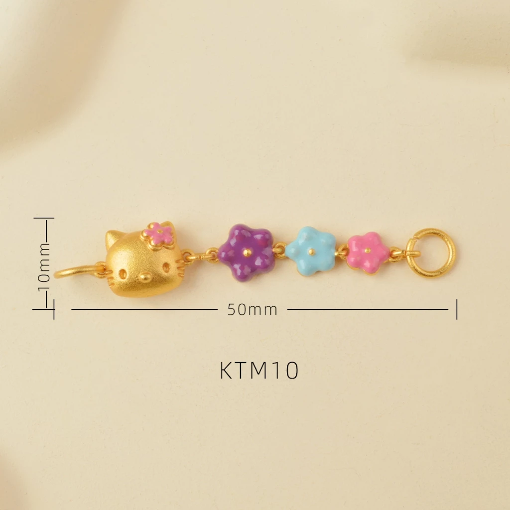 จี้ Hello Kitty ทรายทอง ลายแมว ดอกไม้ แครอท สำหรับสร้อยคอ สร้อยข้อมือ DIY thumbnail 5