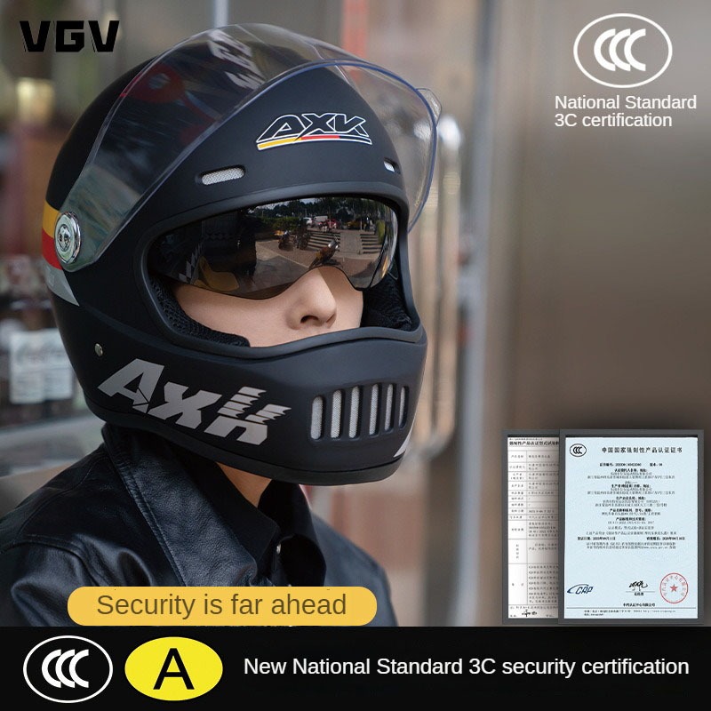 VGVหมวกกันน็อค แบบเต็มใบ 100% เลนส์คู่ เพื่อความปลอดภัย สําหรับขี่รถจักรยานยนต์ทุกฤดู