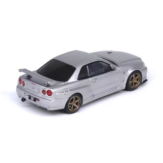 Inno64 IN64-R34VS-SIL 1/64 NISSAN SKYLINE GT-R R34 V-SPEC II SILVER DIECAST SCALE MODEL CAR