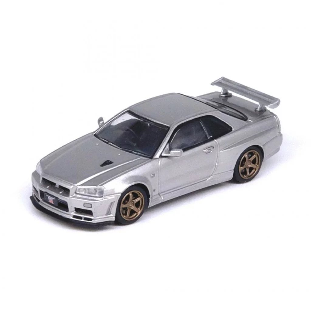 Inno64 IN64-R34VS-SIL 1/64 NISSAN SKYLINE GT-R R34 V-SPEC II SILVER DIECAST SCALE MODEL CAR