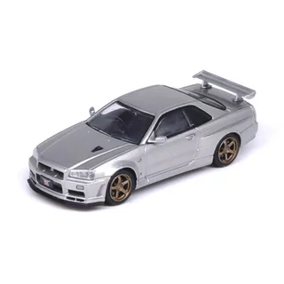 Inno64 IN64-R34VS-SIL 1/64 NISSAN SKYLINE GT-R R34 V-SPEC II SILVER DIECAST SCALE MODEL CAR